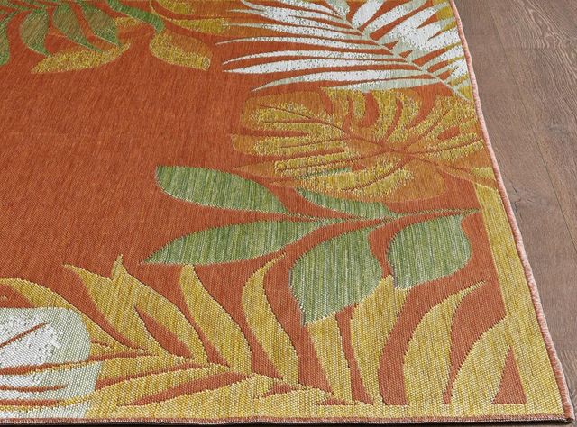 KAS Rugs Dahlia Ivory/Rust Tropical Border 5'x7' Area Rug-3