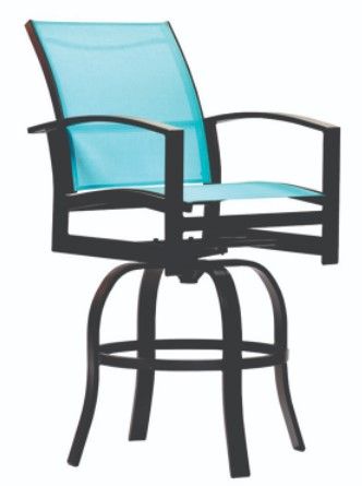 Lane Venture® Capstone Sling Black/Light Blue Swivel Bar Stool-0