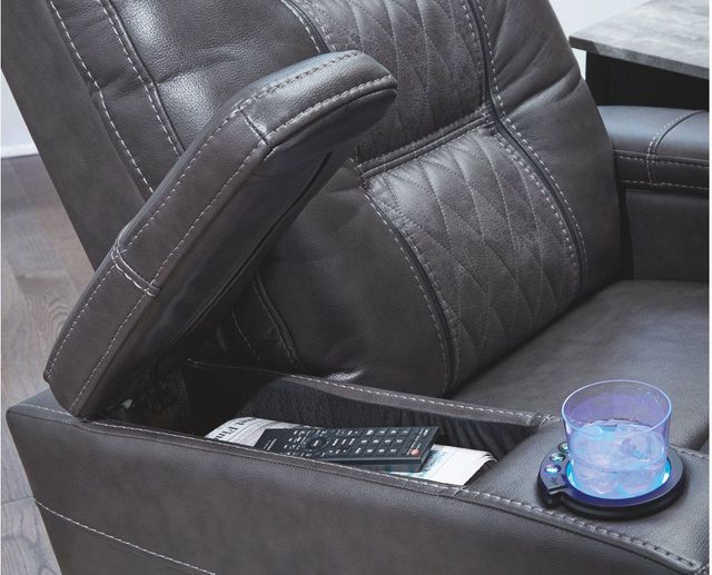 Signature Design by Ashley® Composer Gray Power Recliner with Adjustable Headrest-3