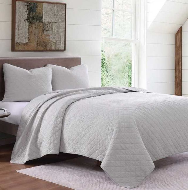 HiEnd Accents Cotton Comfort 3-Piece Gray King Bedding Bundle-1