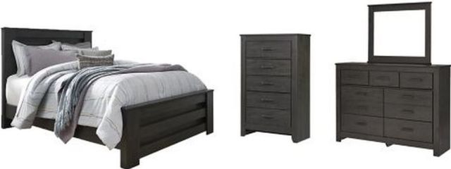 Signature Design by Ashley® Brinxton 4-Piece Charcoal Queen Panel Bed Set-0