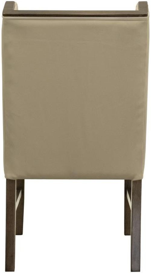 International Furniture Direct Silver Brown/Ivory Upholstered Leather Dining Side Chair-2