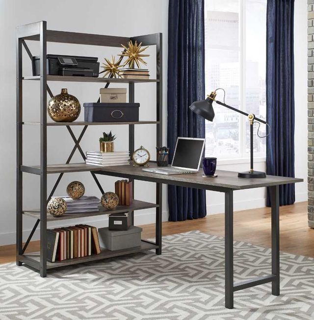 Liberty Furniture Tanners Creek Dark Pewter/Graystone Desk and Bookcase Set-1