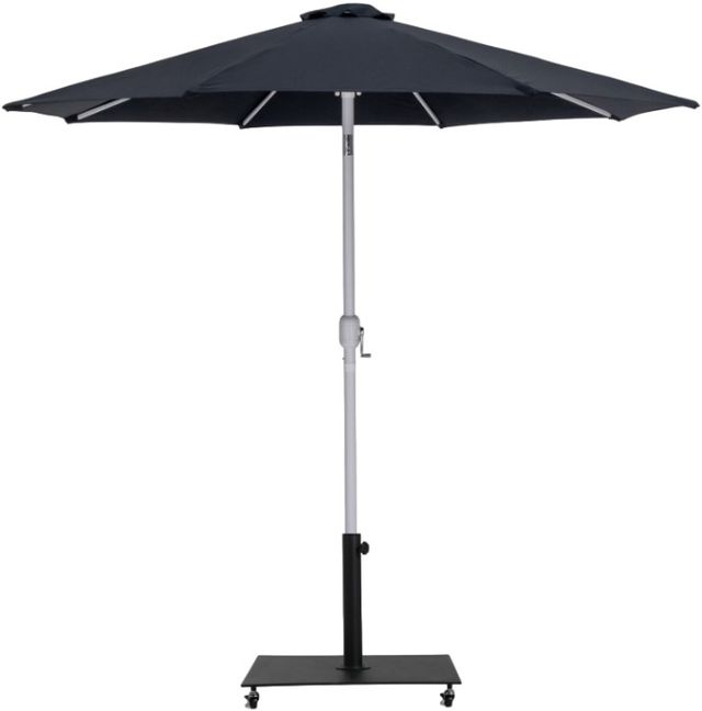 Meridian Furniture Fiji Black/Matte White Aluminum Outdoor Patio Umbrella Round Base-0