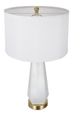 A & B Home White 15" Glass Table Lamp-1