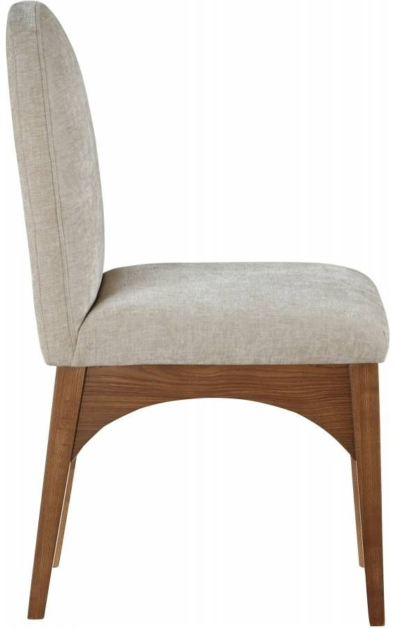 Meridian Furniture Waldorf Beige/Walnut Chenille Upholstered Dining Chair-3