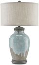 Currey & Company Chatswood Blue-Green/Gray/Oatmeal Table Lamp-1