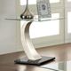 Furniture of America® Roxo Tempered Glass End Table with Satin Plated Base-2