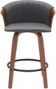 Armen Living Diana Gray/Walnut Swivel Bar Stool-3