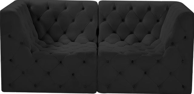 Meridian Furniture Tuft 2-Piece Black 70" Velvet Modular Sofa-1