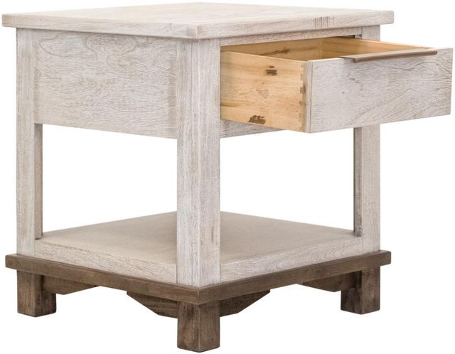 International Furniture Direct Golden Loft Gray End Table with Warm Brown Base-4