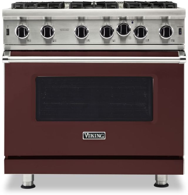Viking® 5 Series 36" Kalamata Red Pro Style Liquid Propane Range-0