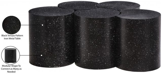 Meridian Furniture Dimple 5-Piece Black Modular Nesting Coffee Table Set-3