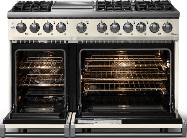 Viking® 5 Series 48" Pure White Pro Style Dual Fuel (NG) Range with Polished Chrome Trim-1