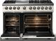 Viking® 5 Series 48" Pure White Pro Style Dual Fuel (NG) Range with Polished Chrome Trim-1