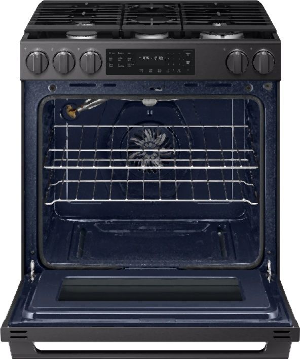 Samsung Bespoke Smart 30'' Fingerprint Resistant Matte Black Stainless Steel Gas Slide In Gas Range-1