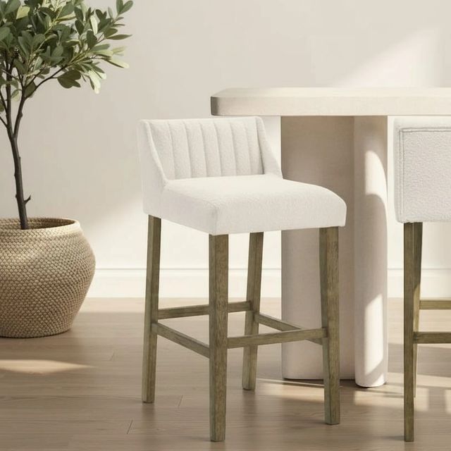 Armen Living Fauna 4-Piece Putty Brown/White Barstool Set-1