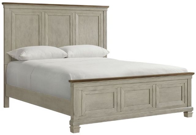 Elements International Farmington Espresso/White King Panel Bed