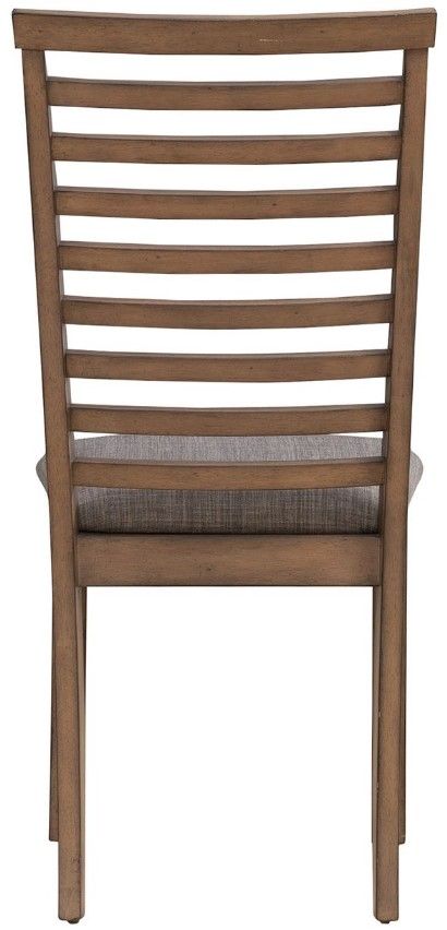 Liberty Furniture Brook Bay Gray/Sandstone Upholstered Ladder Back Side Chair-4