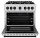 ZLINE Autograph Edition 36" Satin Stainless Steel Pro Style Gas Range with White Matte Door and Matte Black Accents-2