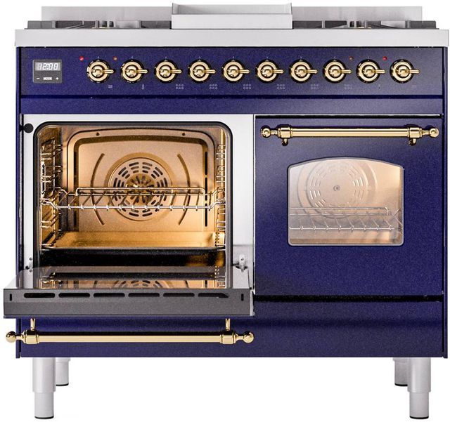 Ilve® Nostalgie II Series 40" Midnight Blue Pro Style Dual Fuel Range-2