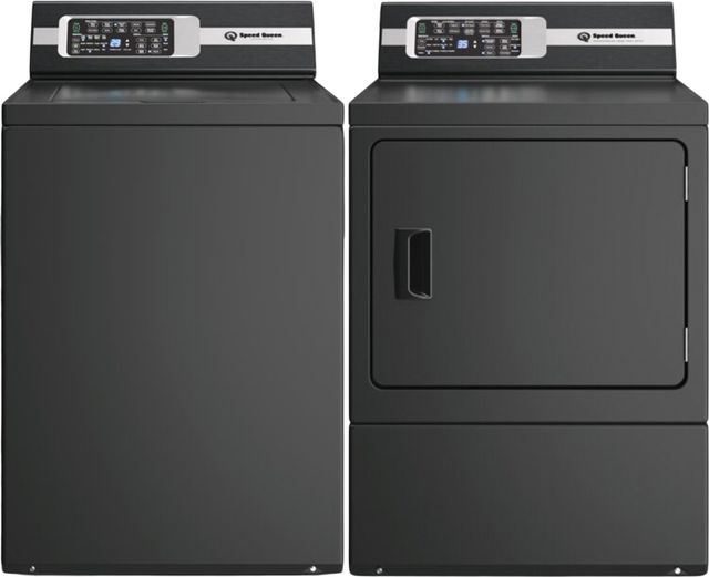 Speed Queen® Matte Black Top Load Washer & Gas Dryer Laundry Pair-0