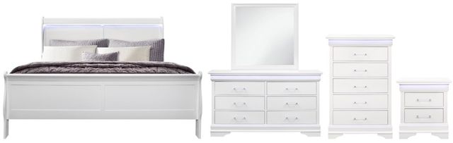 Global Furniture USA Charlie 5-Piece White Queen Bedroom Set-0