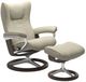 Stressless® by Ekornes® Customizable Wing Large Manual Recliner and Ottoman with Signature Base-0