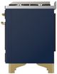 Ilve® Majestic III 48" Midnight Blue Pro Style Dual Fuel Natural Gas Range with Solid Door and Brass Trim-3
