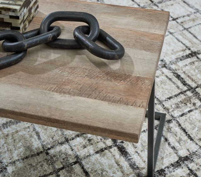 Signature Design by Ashley® Albreane 3-Piece Grayish Brown Occasional Table Set with Black Base-3