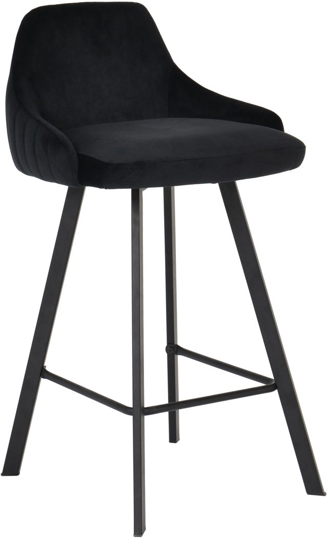 Meridian Furniture Viviene Black Velvet Counter Stool-0