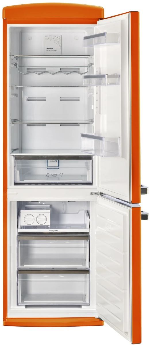 Unique® Appliances Classic Retro 24" 11.7 Cu. Ft. Creamsicle Orange Counter Depth Bottom Freezer Refrigerator-1