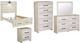 Signature Design by Ashley® Cambeck 5-Piece Whitewash Full Panel Bed Set-0