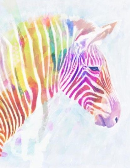 Classy Living Victoria Borges Fluorescent Zebra II 22" Wall Art-2