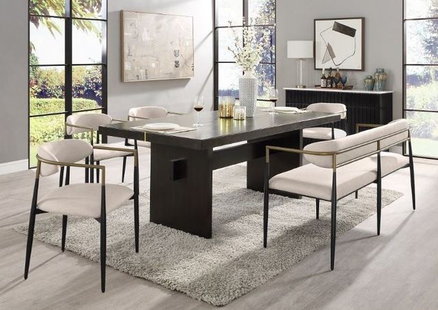 ACME Furniture Jaramillo Beige/Black Dining Bench-1