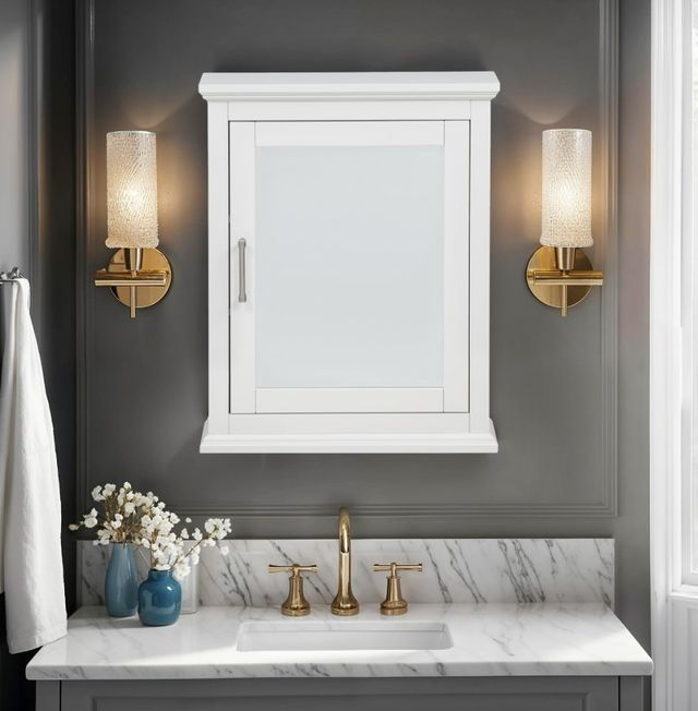 Linon Scarsdale White Medicine Cabinet-1