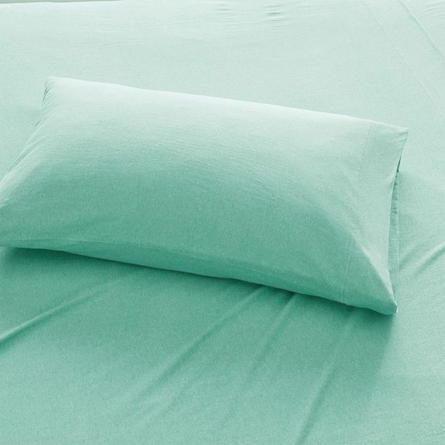 Olliix by Urban Habitat Aqua Full Heathered Cotton Jersey Knit Sheet Set-2