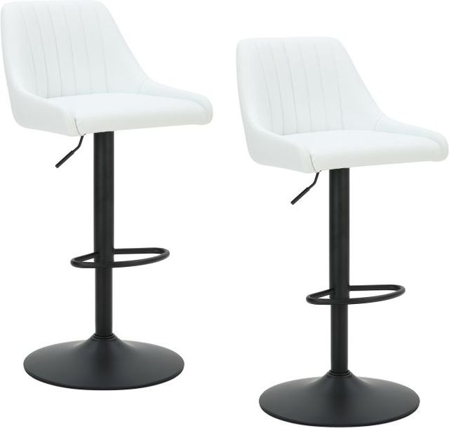 Worldwide Homefurnishings Inc. Kron 2-Piece Black/White Adjustable Stool Set-0