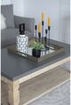A & B Home Gray Coffee Table with Taupe Base -4