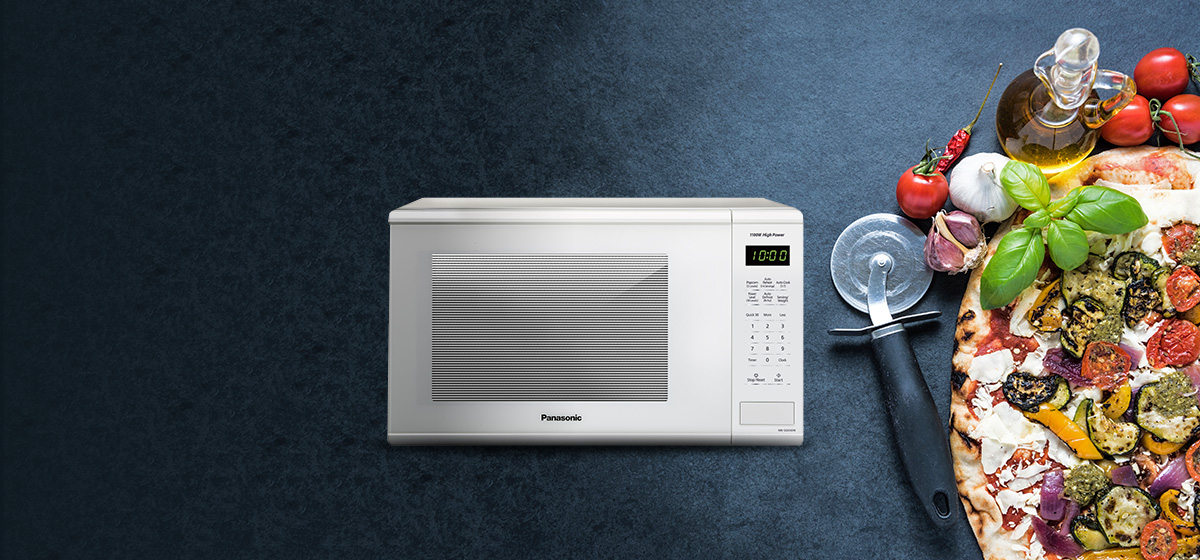 Panasonic Genius 1.3 Cu. Ft. White Countertop Microwave Midland Appliance World Winnipeg MB