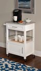 Linon Mitchell White Granite Kitchen Cart -1