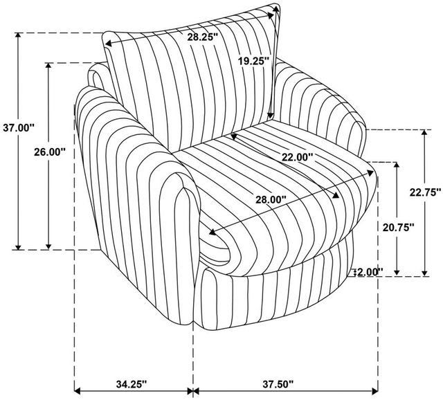 Coaster® Sarco Black Upholstered Swivel Arm Chair-2