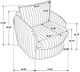 Coaster® Sarco Black Upholstered Swivel Arm Chair-2