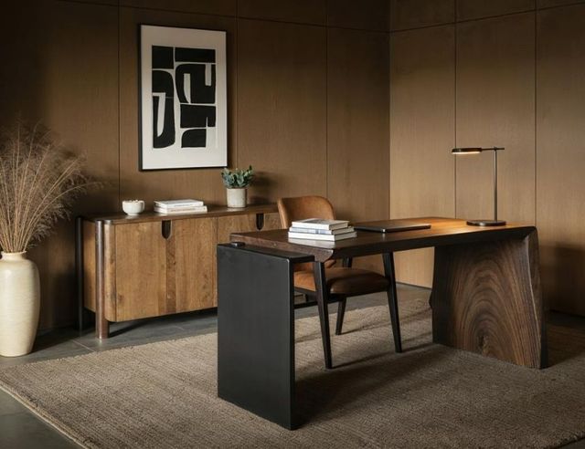 International Furniture Direct Forge Brown Desk-1