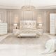 Michael Amini® La Rachelle Beige/Medium Champagne California King Upholstered Panel Bed-1