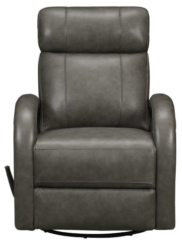BarcaLounger® Harlee Ryegate Gray Leather Manual Swivel Glider Recliner-3