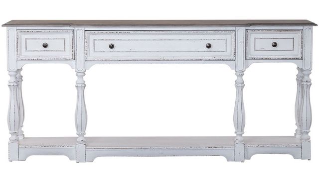 Liberty Furniture Magnolia Manor Weathered Bark 72'' Console Table with Antique White-2