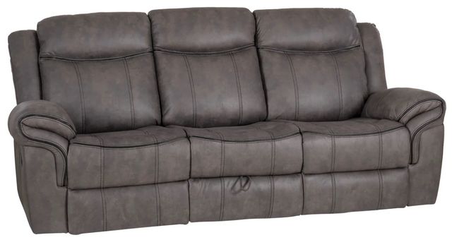 Powell® Galloway Stone Gray Manual Reclining Sofa-0