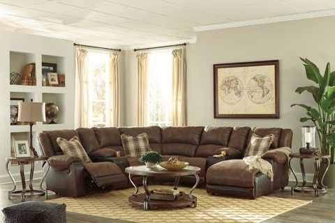 Signature Design by Ashley® Nantahala 7-Piece Coffee Reclining Right-Arm Facing Sectional and Chaise-2