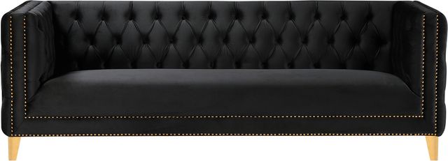 Meridian Furniture Michelle Black Velvet Sofa-2